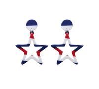 Red White Blue Patriotic Pendant Earrings Ladies 4th of July Earrings X3UD Nice Processing