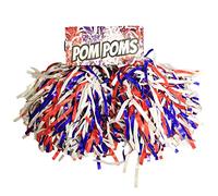 Bristol Novelty BA1323 Poms | for Women | Red/White/Blue, Girls, One Size