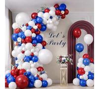 Red white blue Red blue star foil Balloon Arch Kit, 60 pcs Balloon Garland Arch Set For Birthday Party Decoration, Wedding, Baby Shower, Bridal Shower Graduation Party Anniversary Occasions