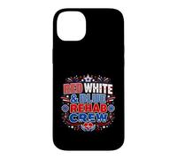 Red White Blue Rehab Team 4th of July Physical Therapy Case for iPhone 14 Plus