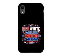 Red White Blue Rehab Team 4th of July Physical Therapy Case for iPhone XR