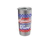 Red White Blue Republican Values Conservative Stars Graphic Stainless Steel Insulated Tumbler