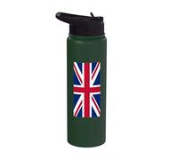 Red White Blue Royal British Union Jack Flag Stainless Steel Insulated Water Bottle
