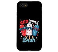 Red White Bruh 4th of July Patriotic Popsicle American Flag Case for iPhone SE (2020) / 7 / 8