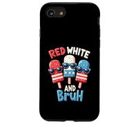 Red White Bruh 4th of July Patriotic Popsicle American Flag Case for iPhone SE (2020) / 7 / 8