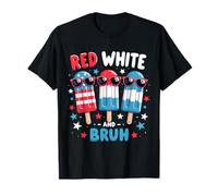 Red White Bruh 4th of July Patriotic Popsicle American Flag T-Shirt