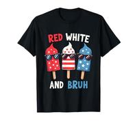 Red White Bruh 4th of July Patriotic Popsicle American Flag T-Shirt