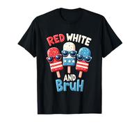 Red White Bruh 4th of July Patriotic Popsicle American Flag T-Shirt