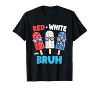 Red White Bruh 4th of July Patriotic Popsicle American Flag T-Shirt
