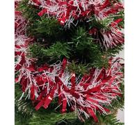 Festive Red & White 6 Ply Candy Cane Style Tinsel - 11 cm (1 Pc.) - Eye-Catching Design - Perfect for Christmas & Holiday Season