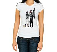 RED&WHITE CO. Banksy Women 's T-Shirt Anarchy Punk rabel Mum Street Art Graffiti (S) White