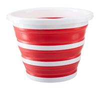 Red White Collapsible Bucket Eco-friendly Rubber