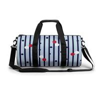 Red White Dots Sport Duffel Bag Gym Bag Weekend Overnight Bag for Travel Camping Hiking Beach 45x23x23cm