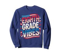Red White EIGHTH GRADE VIBES Bruh We Back US Flag Teacher Sweatshirt