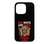 Red White Feral In Disguise Trash Panda BBQ Case for iPhone 13 Pro