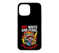 Red White Feral In Disguise Trash Panda BBQ Case for iPhone 13 Pro Max