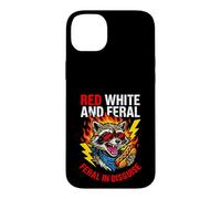 Red White Feral In Disguise Trash Panda BBQ Case for iPhone 14 Plus