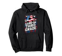 Red White GAME ON THIRD GRADE Soccer Happy First Day Teacher Pullover Hoodie