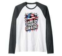 Red White Game ON Third Grade Soccer Happy First Day Teacher Raglan Baseball Tee