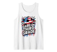 Red White Game ON Third Grade Soccer Happy First Day Teacher Tank Top