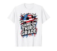Red White Game ON Third Grade Soccer Happy First Day Teacher Value Graphic T-Shirt, Men, White, L