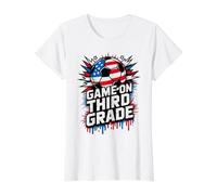 Red White Game ON Third Grade Soccer Happy First Day Teacher Value Graphic T-Shirt, Women, White, M