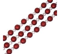 Red White Glitter Christmas Bead Garland Tree Decoration - 2.3 Metres