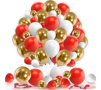 Red White Gold Balloon Set 25 Pack 10 inch With Balloon Knotting Tool Balloons for Happy Birthday Decoration Wedding Bridal Shower Supplies Baby Shower Decor