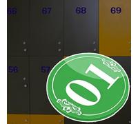 Red White Green Number Tag Digital Label, Acrylic Round Locker Number Tag For Apartment/Mailbox, Self-Adhesive Anti-Fading Waterproof Label(A,1-20 Dia 5cm)