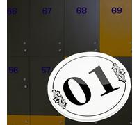 Red White Green Number Tag Digital Label, Acrylic Round Locker Number Tag For Apartment/Mailbox, Self-Adhesive Anti-Fading Waterproof Label(B,1-100 Dia 3cm)