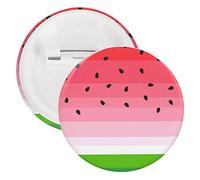 Red White Green Watermelon Texture with Seamless Black 5 PCs Round Tinplate Badge, Badge Lapel Tie Pin, Lightweight Button Badge for Women Men Office Worker Teacher Student Decor