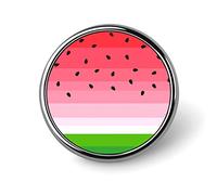 Red White Green Watermelon Texture with Seamless Black Round Badge Smooth Surface Lapel Tie Pin, Lightweight Badge for Women Men Office Worker Nurse Teacher Student Shirts Backpack