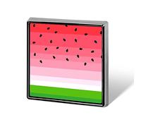 Red White Green Watermelon Texture with Seamless Black Square Badge Smooth Surface Lapel Tie Pin, Lightweight Badge for Women Men Office Worker Nurse Teacher Student Shirts Backpack