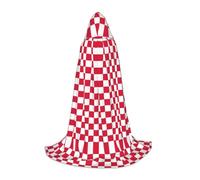 Red White Hooded Cape For Teenagers, Unisex Cloak Robe Hooded Halloween Costume Satin Witches Vampire Cloak Fancy Dress Up Children