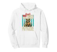Red White Im Not Wild I'm Feral Raccoon Hot Dog Pink Bow Pullover Hoodie