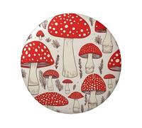 Red White Mushroom Button Pins 5 Pcs, 2.4 Inch Round Button Badges Metal Personalized Picture Photo Pin Buttons Kit For Craft Supplies Christmas Diy Party Projects