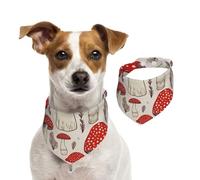 Red White Mushroom Dog Bandanas,Summer Bandanas for Dogs Washable Adjustable Dog Triangle Scarf Bibs Cute Pet Bibs for Medium Large Dogs Puppy and Cats Small