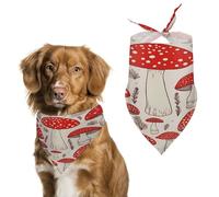 Red White Mushroom Pet Scarf,Soft Durable Triangle Dog Bandanas Lightweight Breathable Comfortable Pet Bib for Small Medium Large Breed.