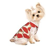 Red White Mushroom print Dog Clothes T Shirts for Small Dogs Breathable Puppy Kitten Dog Shirts for Pet Dogs Cats