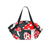 Red White Mushroom Print Foldable Camping Bag Duffle Bag Waterproof Travel Bag Camping Mattress For Outdoor Park Beach