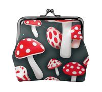 Red White Mushroom Print Lightweight Women Coin Purse Exquisite Waterproof Small Pouch for Coins Cards