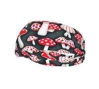 Red White Mushroom Print Sport Sweatband Headband For Soft Elasitc Headband Hair Bands Unisex Outdoor