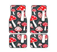 Red White Mushroom Print Vehicle Accessories Foot Mat Set 4 Pieces Floor Mats Protection Vans Sedans Trucks