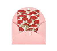 Red White Mushroom Print Vertical Greeting Card With Envelope,Greeting Note | Thank You Card For Christmas,Valentine'S Day & Party Invitations