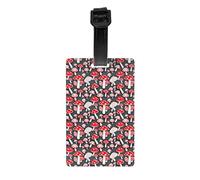 Red White Mushroom Print Waterproof Luggage Tags Suitcases Identification Labels Business Family Vacations