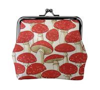 Red White Mushroom Small Makeup Bag for Purse, Mini Portable Cosmetic Bags, for Gym and Daily Use
