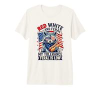 Red White My Tolerance Feral is Low Raccoon Flag Premium T-Shirt