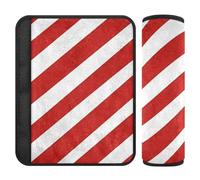 Red-White Oblique Stripes 2 Pack Cute Seatbelt Cover Release Stress to Your Neck and Shoulders for SUV forro para cinturon de seguridad