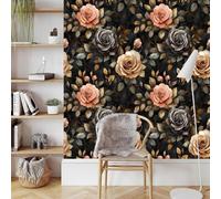 Red White Peony Self Adhesive Wallpaper Rose Flower Contact Paper Peel and Stick Wallpaper Thicken Waterproof Matte with Sticky Back Canvas Wall Cabinets Furniture Stickers Decorate 0.52×20 m