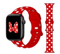Red White Polka Dot Bands Compatible with Apple Watch Band 38mm 40mm 41mm 42mm 44mm 45mm 46mm 49mm Soft Silicone Sport Strap Wristbands for iWatch Ultra 2, Ultra, Series 10 9 8 7 6 5 4 3 2 1 SE Women